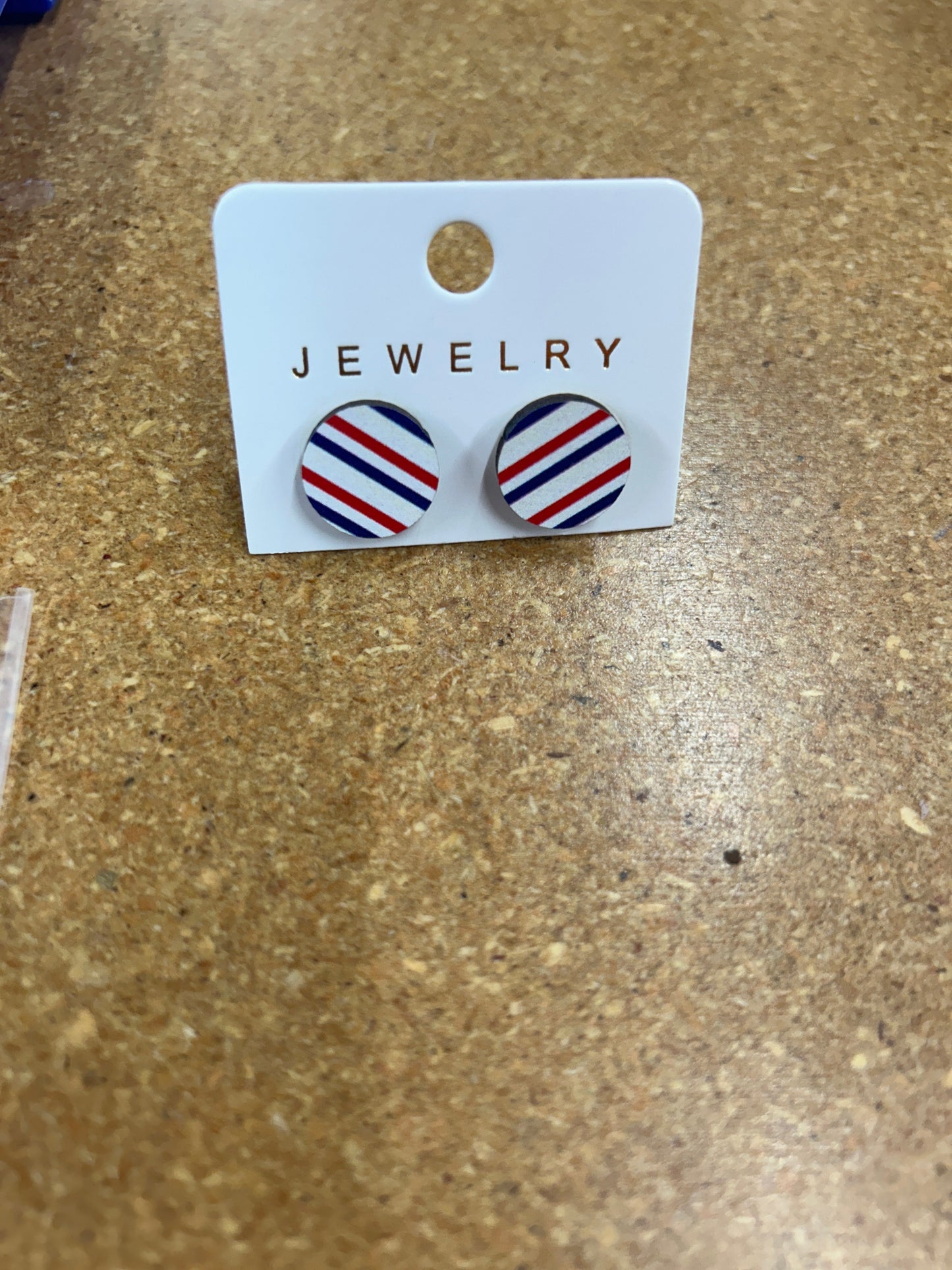 patriotic wooden earrings ￼