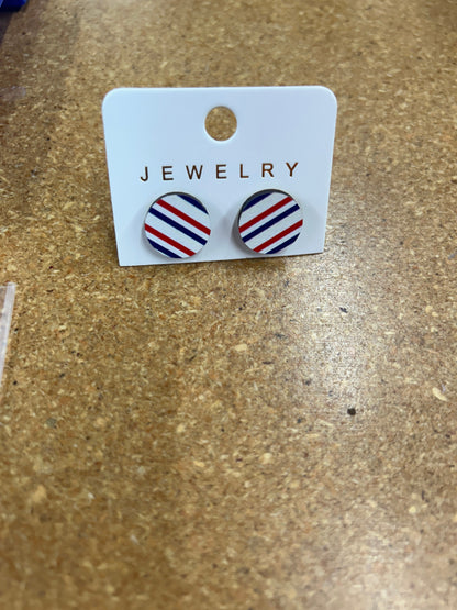 PATRIOTIC WOODEN EARRINGS