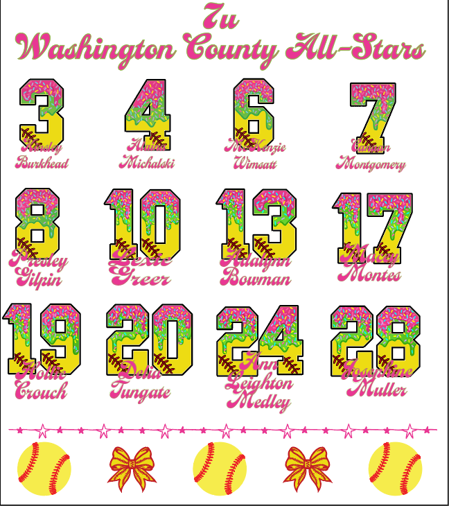 7U ALL STARS STATE BOUND SHIRTS (please see description)