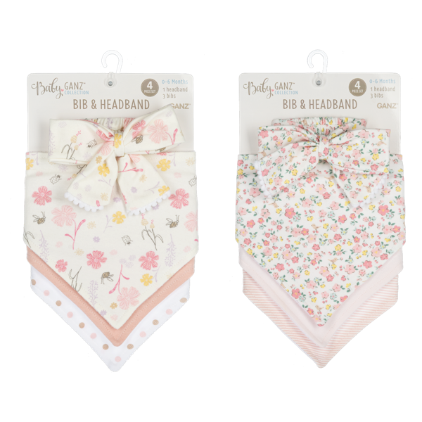 Floral Bib & Headband Set