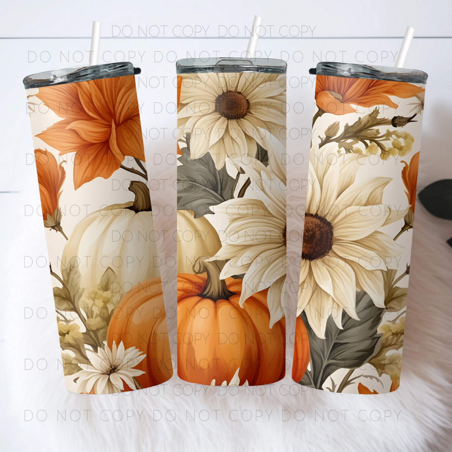 Fall Flowers And Pumpkins 20oz Tumbler