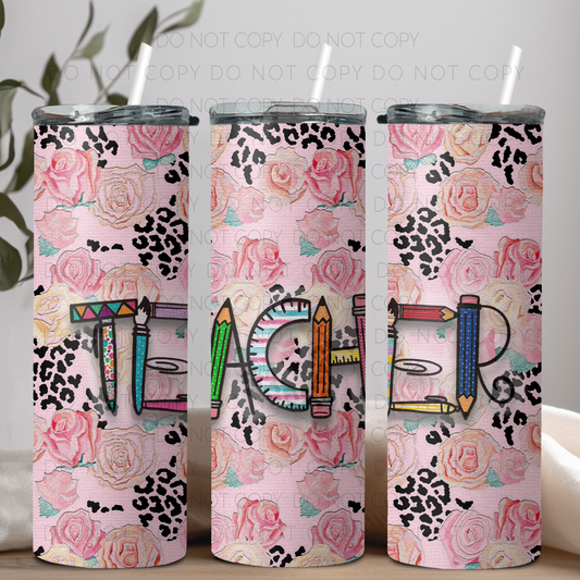 Floral Teacher 20oz Tumbler