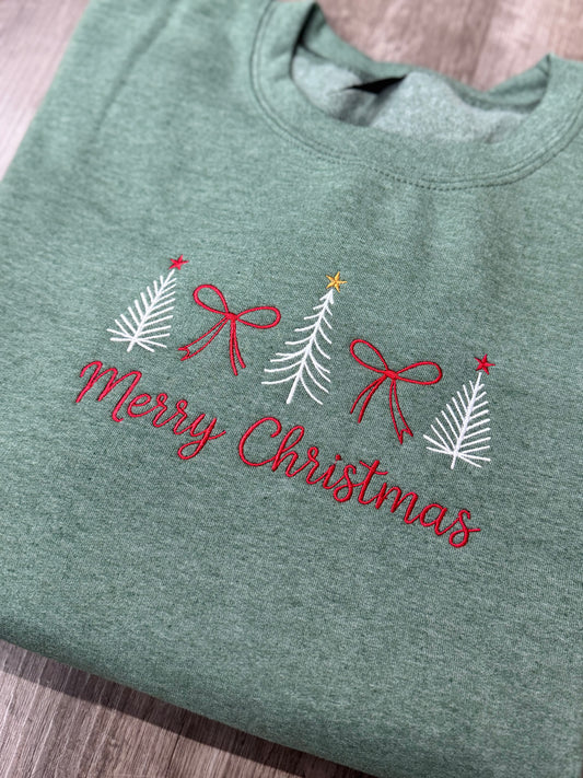 Merry Christmas Embroidered Crewneck