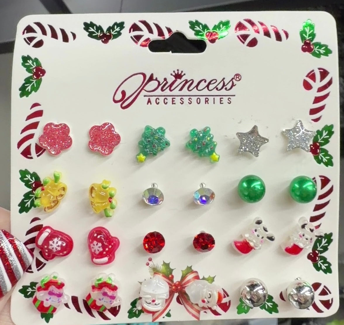 KIDS CHRISTMAS EARRING CARD