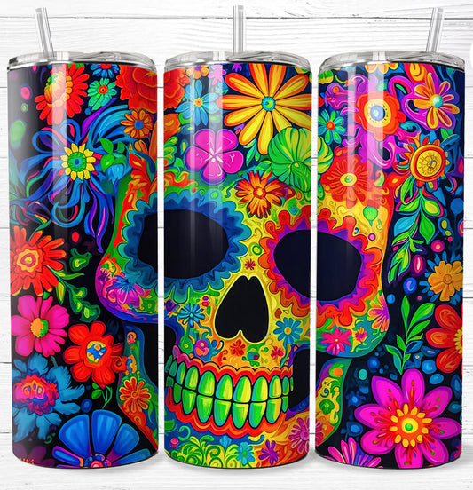 Floral Skellie 20 oz Tumbler