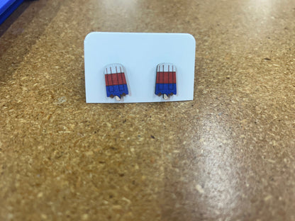 PATRIOTIC WOODEN EARRINGS