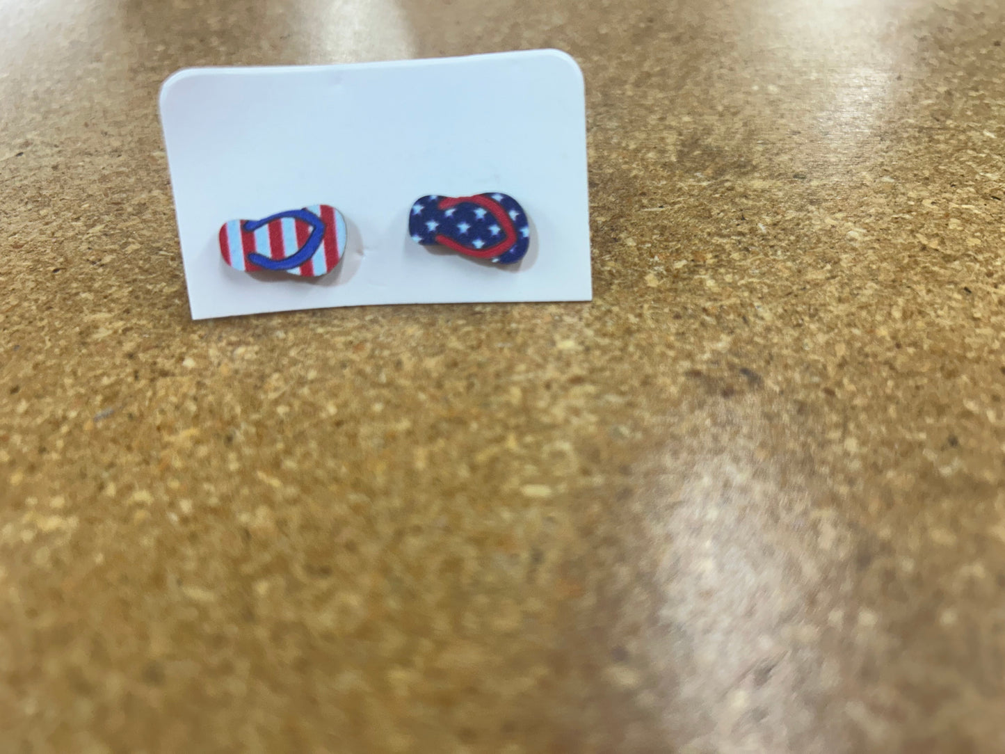 patriotic wooden earrings ￼