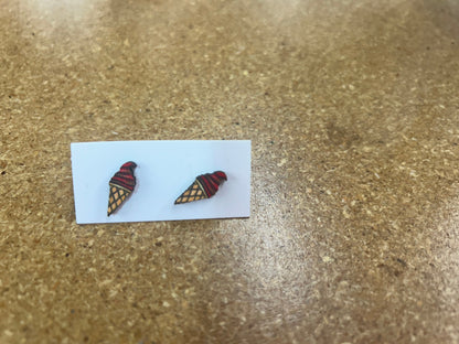PATRIOTIC WOODEN EARRINGS