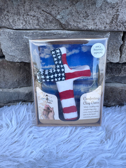 HAND PAINTED COMFORTING CLAY CROSS