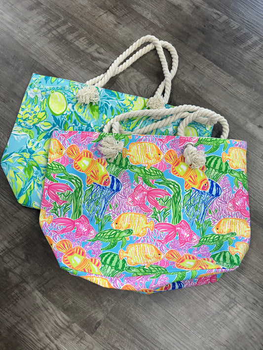LILLY INSPIRED ROPE TOTE