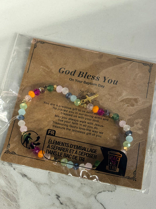 GOD BLESS YOU BAPTISM BRACELET