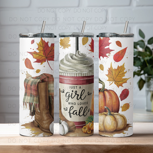 Just A Girl Who Loves Fall Coffee 20oz Tumbler