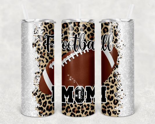 Leopard Print Football Mom 20oz Tumbler