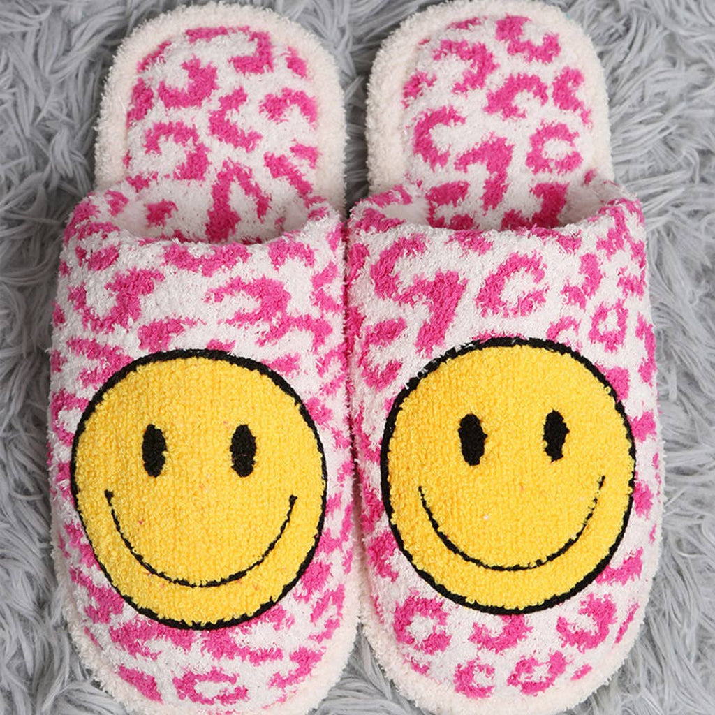 Leopard Happy Face Luxury Soft Slipper