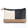 Hollis Travel Cosmetic   White/Black/Taupe   8..5x5x3