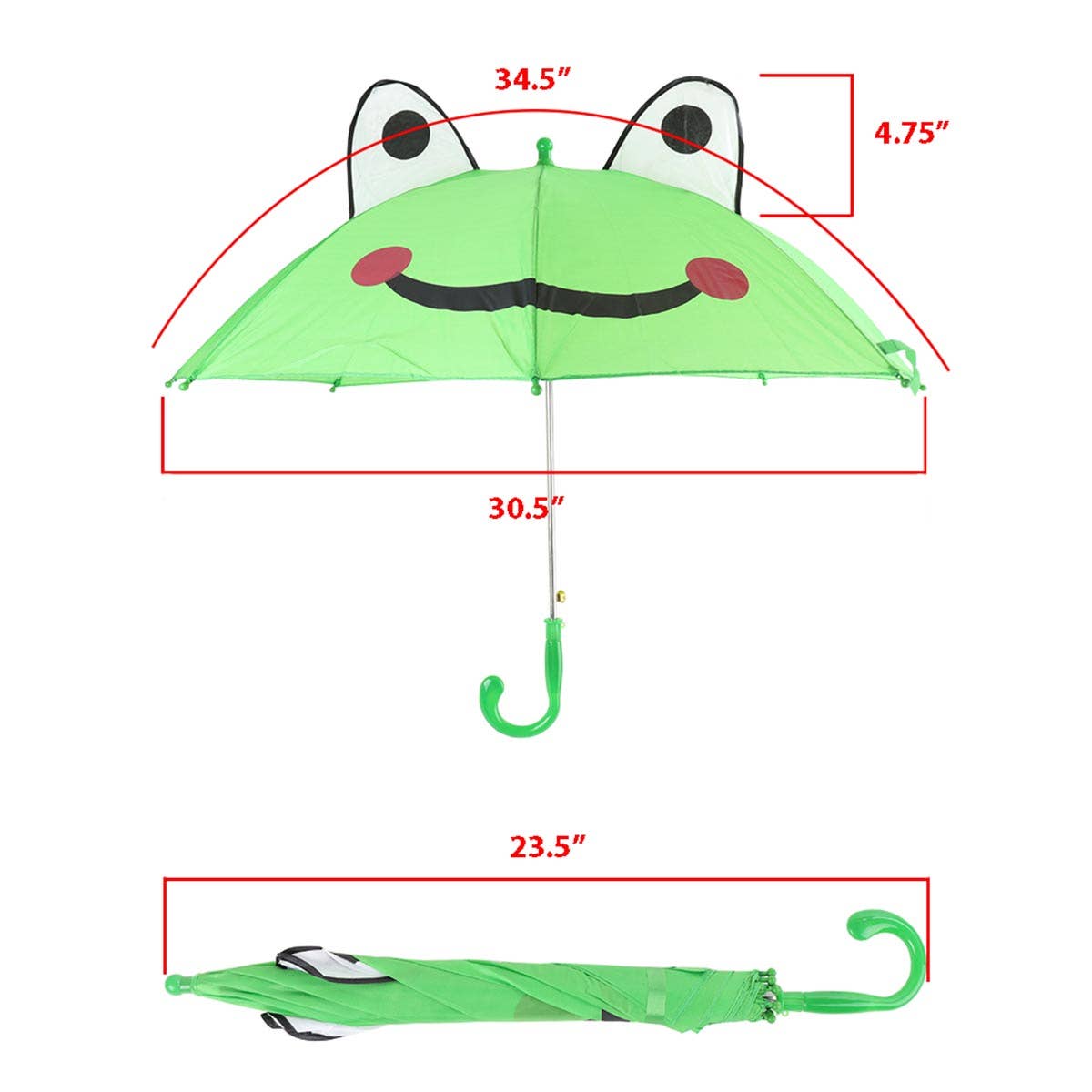 Kid's Green Frog Umbrella - Green