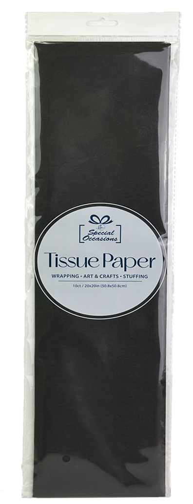 Party Tissue Paper Black, 10 Sheets Gift Wrapping Paper Pack