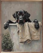 Bath Time Dog In White Tub