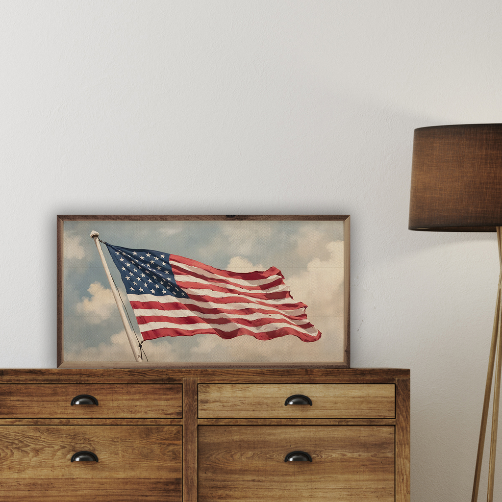 Flag Waving In Sky