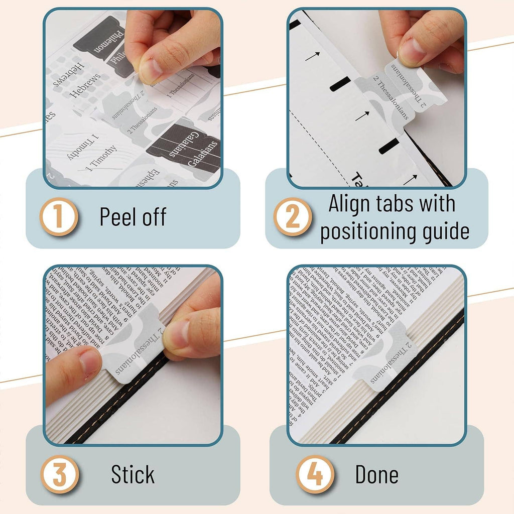 Gray Bible Tabs Laminated 75 Pack