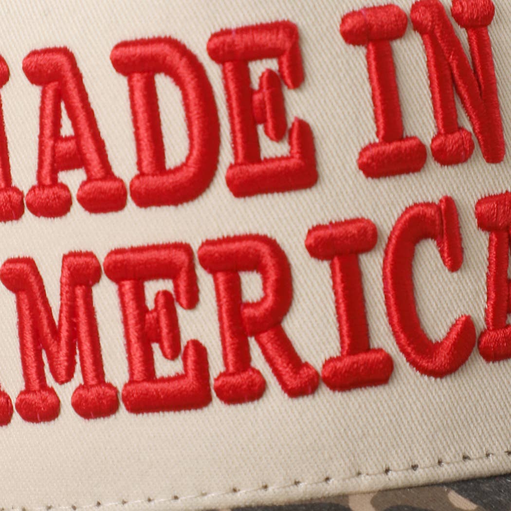 MADE IN AMERICA 3D Embroidered Two-Tone Leopard Brim Trucker