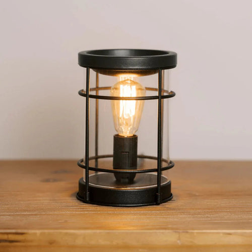 Black Wax Melt Warmer, W/ Safety Timer & Edison Bulb