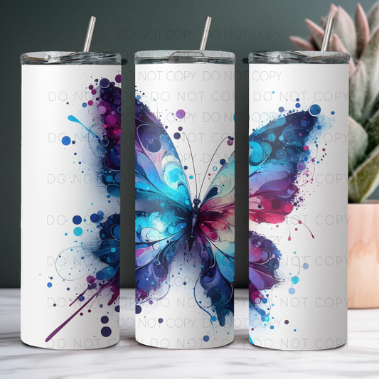 Teal And Purple Butterfly 20oz Tumbler