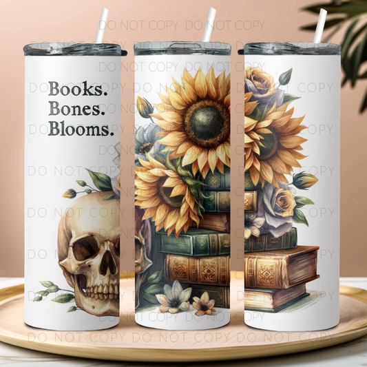 Books. Bones. Bloom. 20oz Tumbler