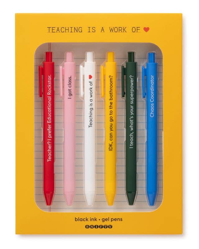 TEACHING IS A WORK OF ❤️ - QUOTABLE GEL PEN SET