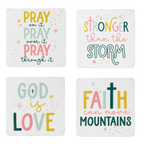 Color Faith Text Coaster (4 pc. set)