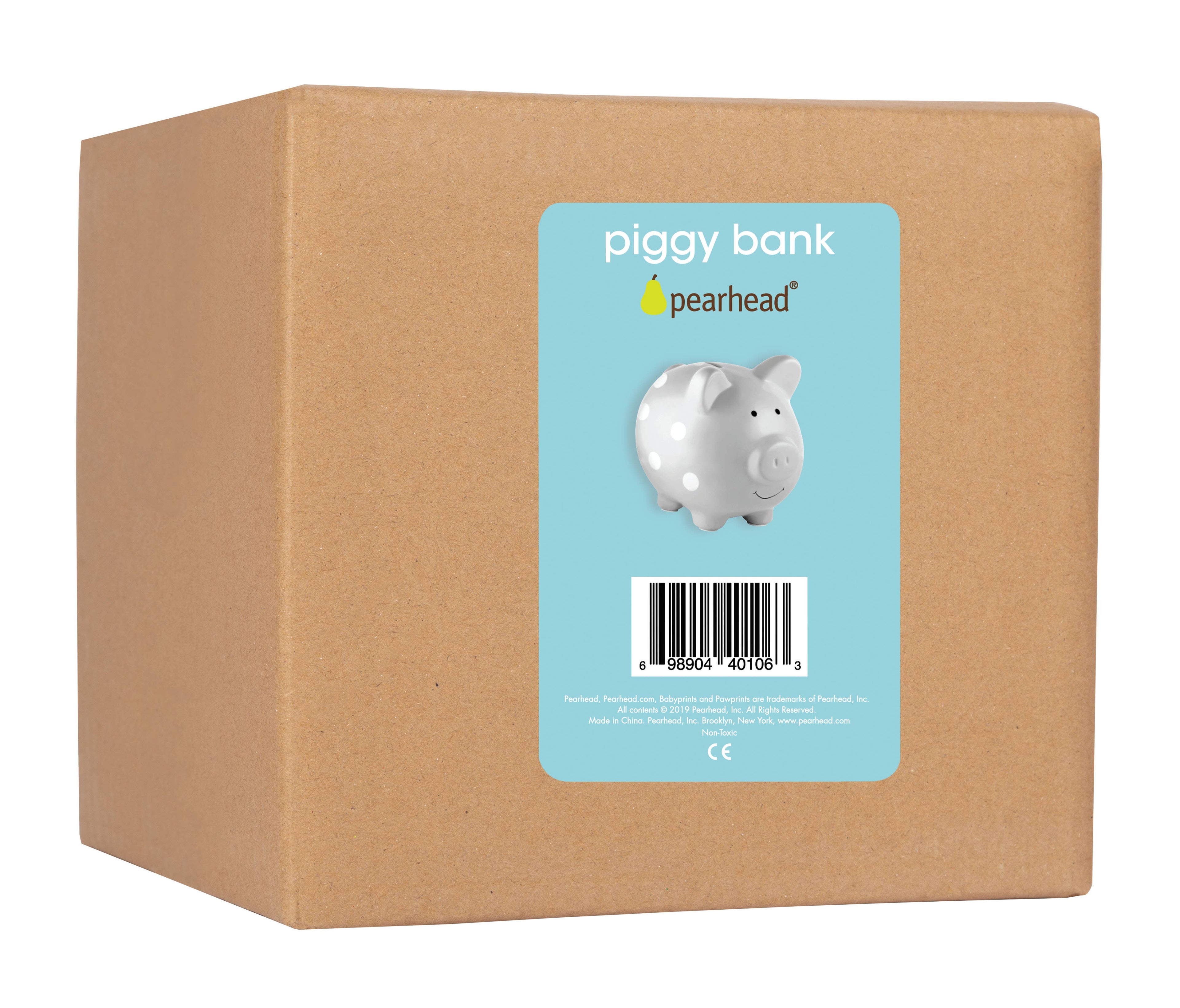 Polka Dot Piggy Bank (Grey, Pink, or Blue)