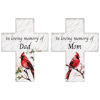 In Loving Memory Mom & Dad Cardinal Cross