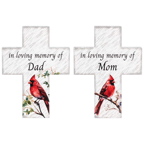 In Loving Memory Mom & Dad Cardinal Cross