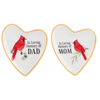 In Loving Memory of Mom/Dad Cardinal Heart Trinket Dish