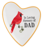 In Loving Memory of Mom/Dad Cardinal Heart Trinket Dish