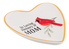 In Loving Memory of Mom/Dad Cardinal Heart Trinket Dish