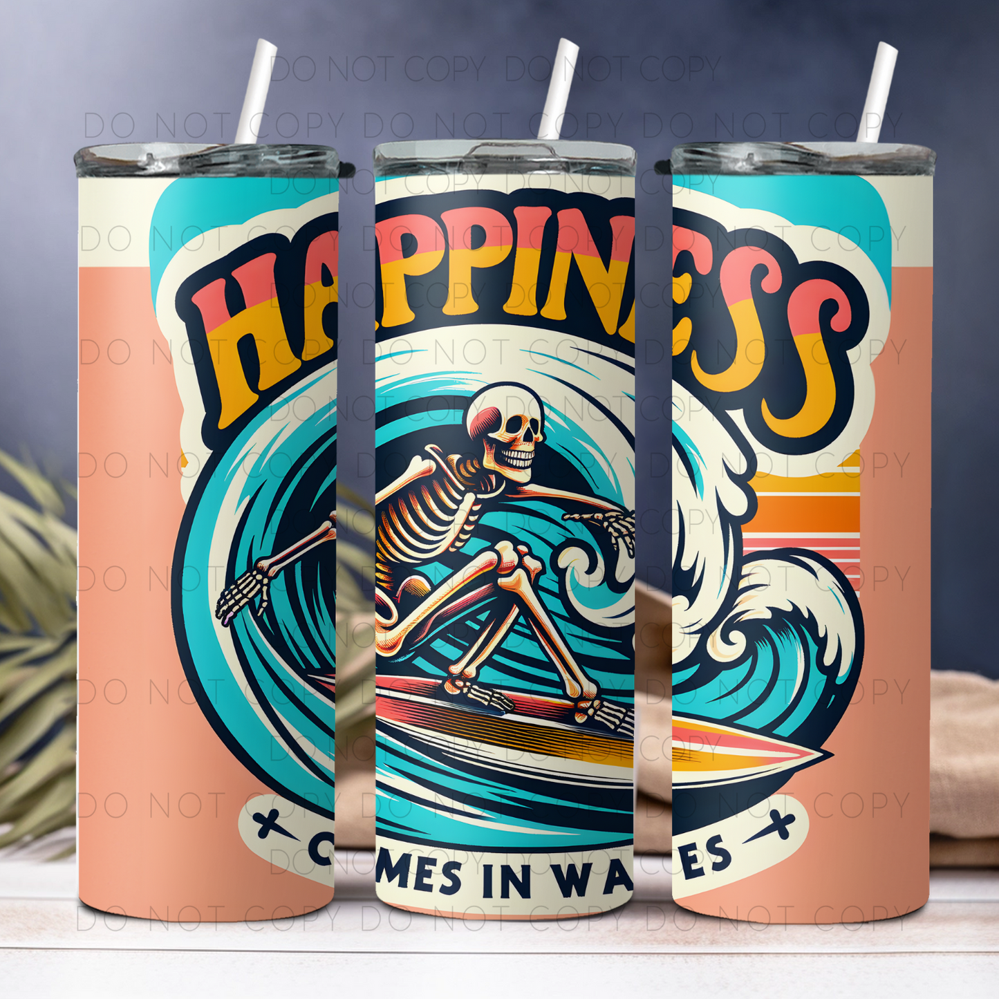 Happiness Comes In Waves Chilled To The Bone 20oz Tumbler