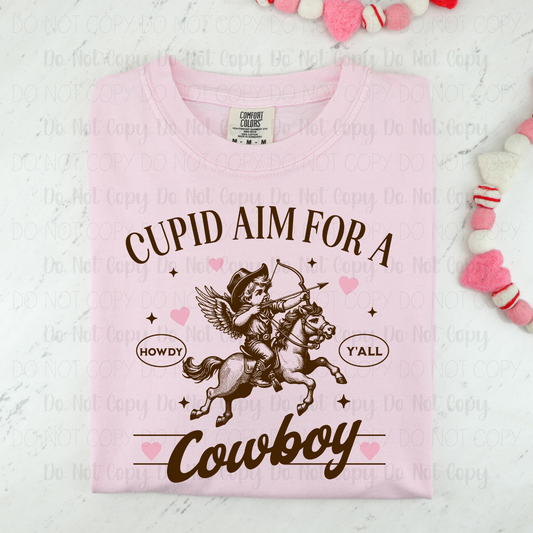 CUPID AIM FOR A COWBOY TEE