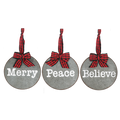 Round Embossed Text Ornament