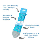 Tasty Tie Teether, Crinkle Toy, Baby Boy Gift (Shark)