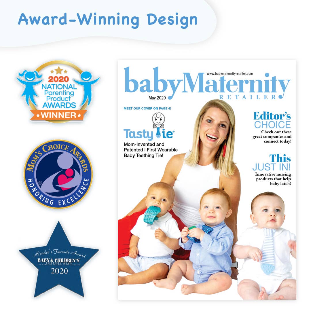 Tasty Tie Teether, Crinkle Toy, Baby Boy Gift (Shark)