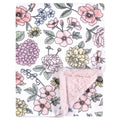 Pink Floral Hudson Baby Plush Vintage Blossom Blanket with Furry Binding