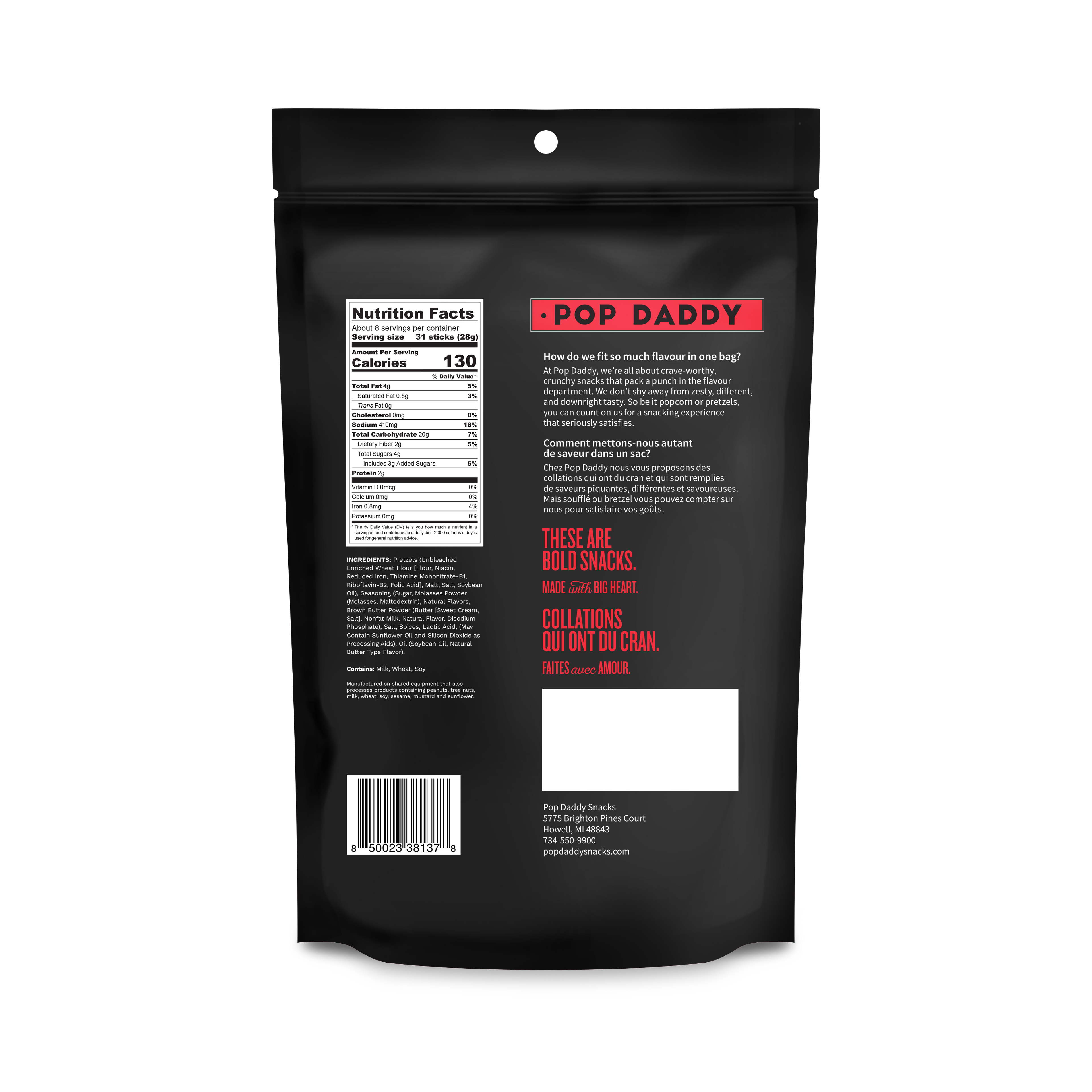 Pop Daddy – Maple & Brown Butter Seasoned Pretzels 7.5oz