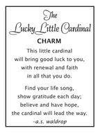 The Lucky Little Cardinal Charms