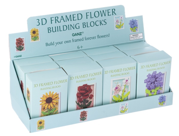 3D Framed Flower Building Block Plaques