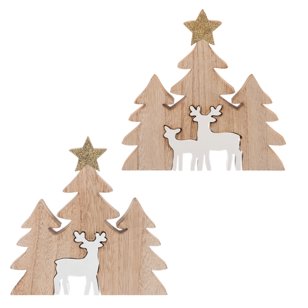 Christmas Tree with Reindeer Cutout Decor