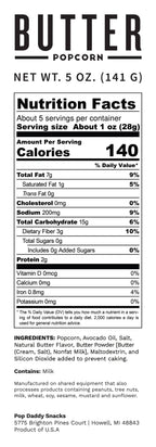 Pop Daddy – Natural Butter Flavored Popcorn 5.0oz
