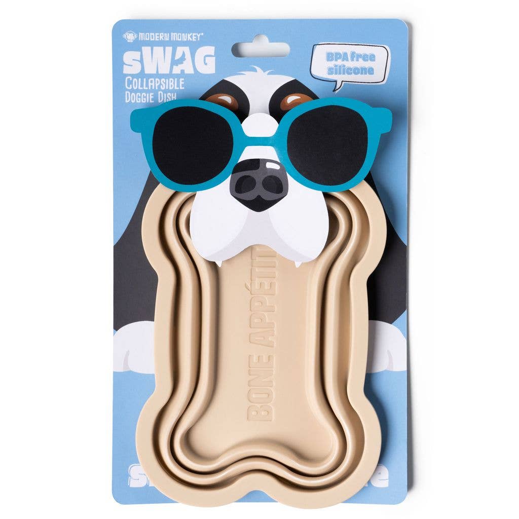 Modern Monkey sWAG Collapsible Doggie Dish