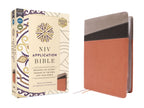 NIV Application Bible Leathersoft Coral Gray Red Letter