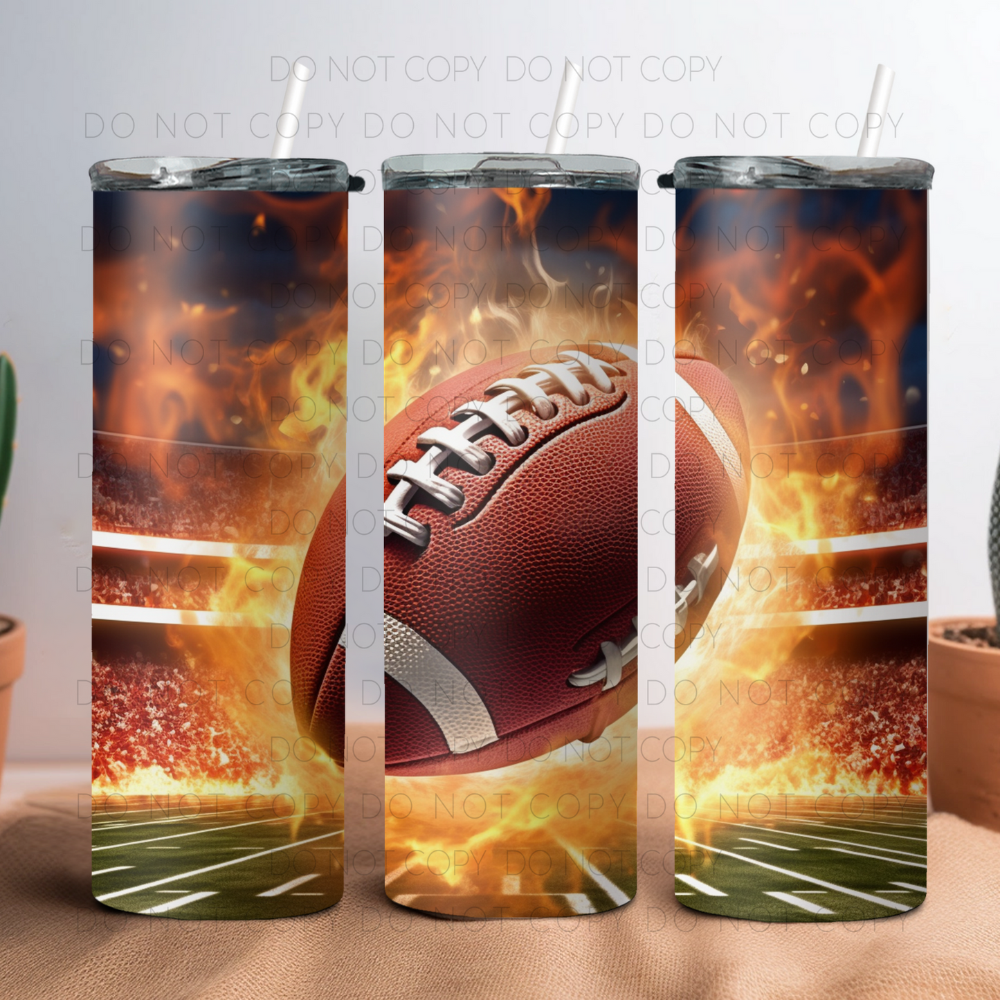 Fire Football 20oz Tumbler